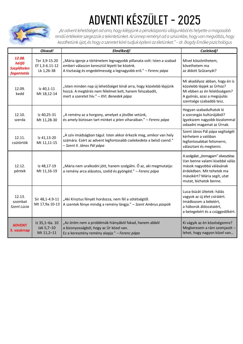 Adventi készület - 2025. második hét