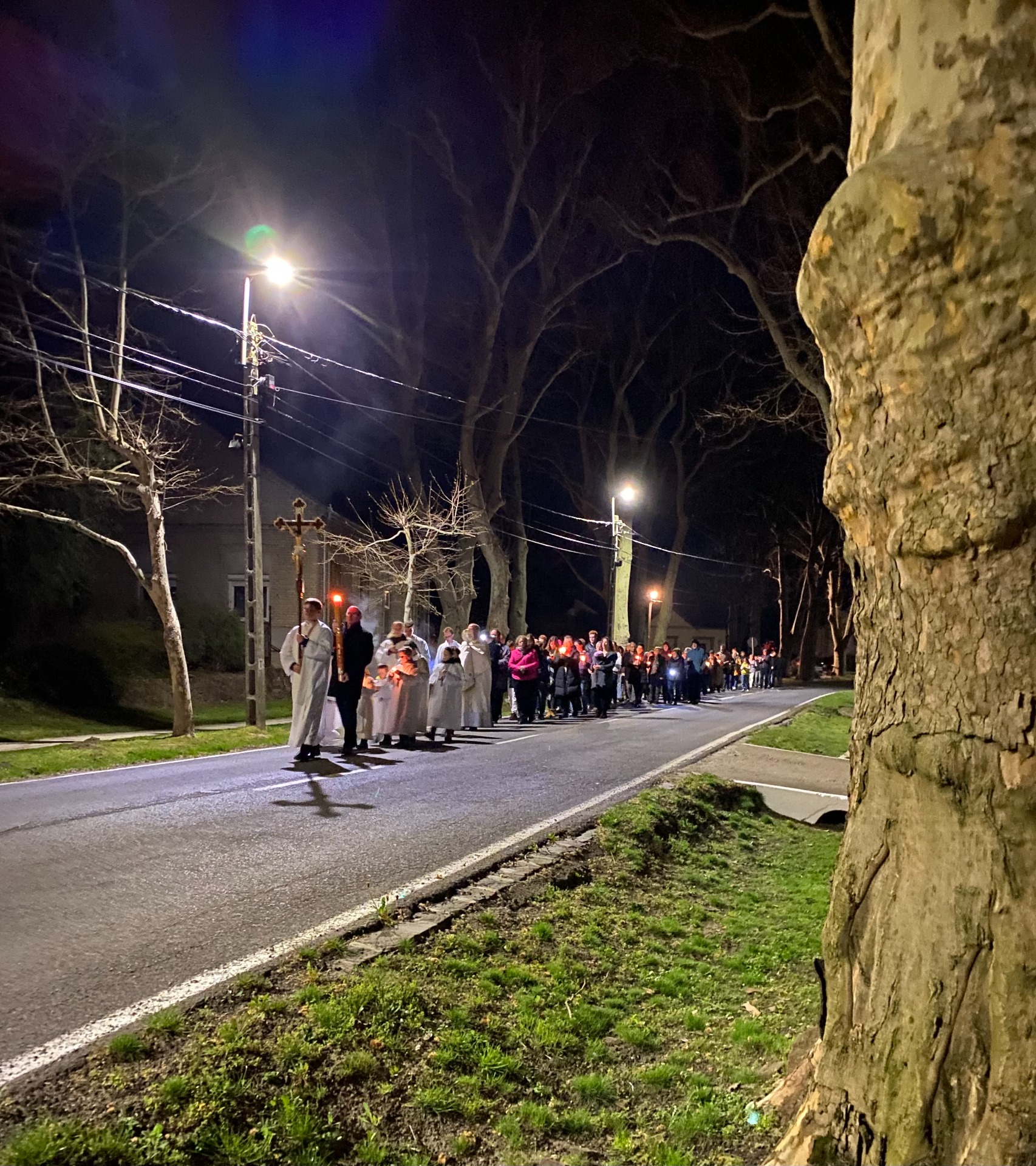 A körmenet a Te Deumot énekelve tért vissza templomba.