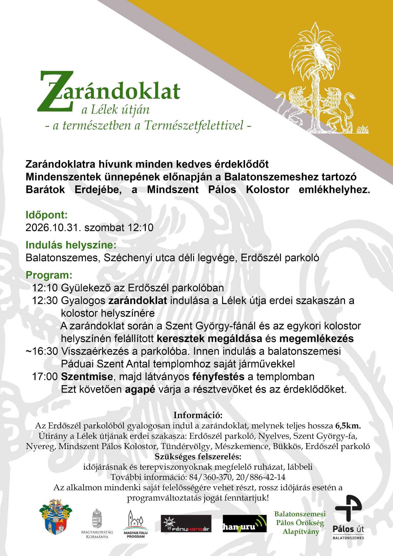 Zarándoklat Mindenszentek előnapján!